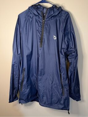 BALEAF Men’s Waterproof Rain Jacket Size XL Packable Windproof Navy Blue Hiking